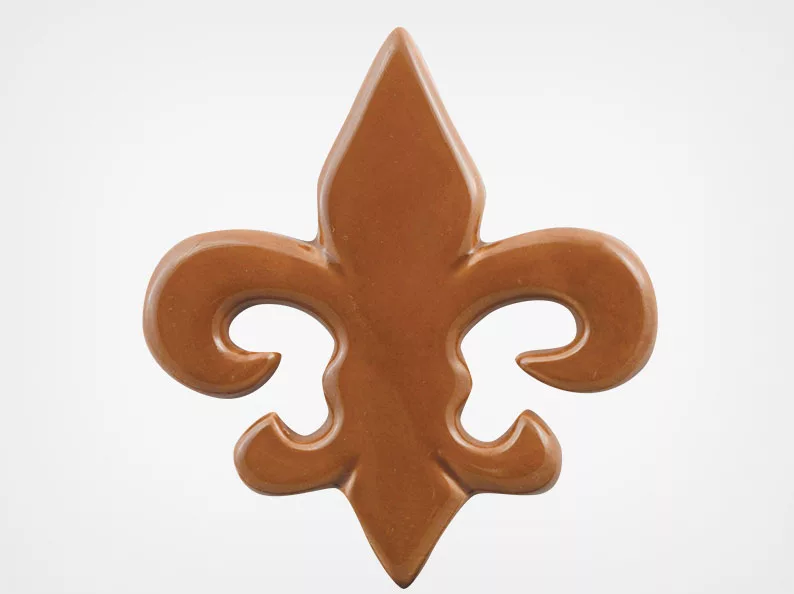 Fleur de Lis – Brown – 5×5