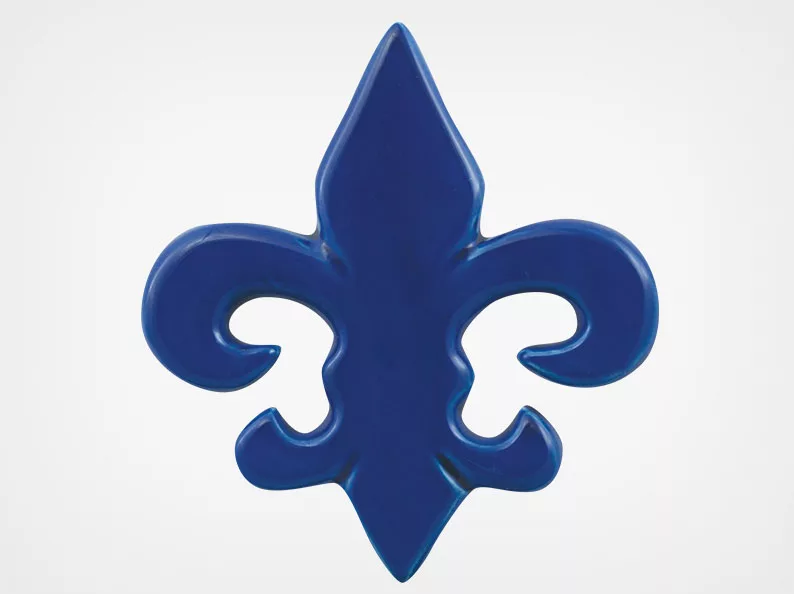 Fleur de Lis – Royal Blue – 5×5