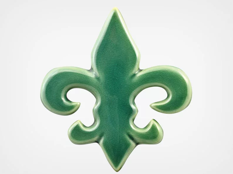 Fleur de Lis – Teal – 5×5