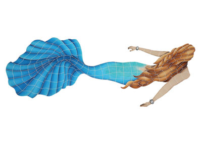 Swimming Mermaid – 24″ x 60″
