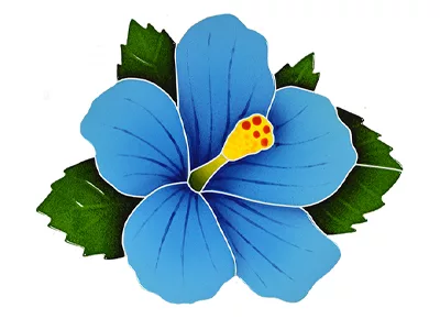 Hibiscus – Blue –  9 in x 10 in
